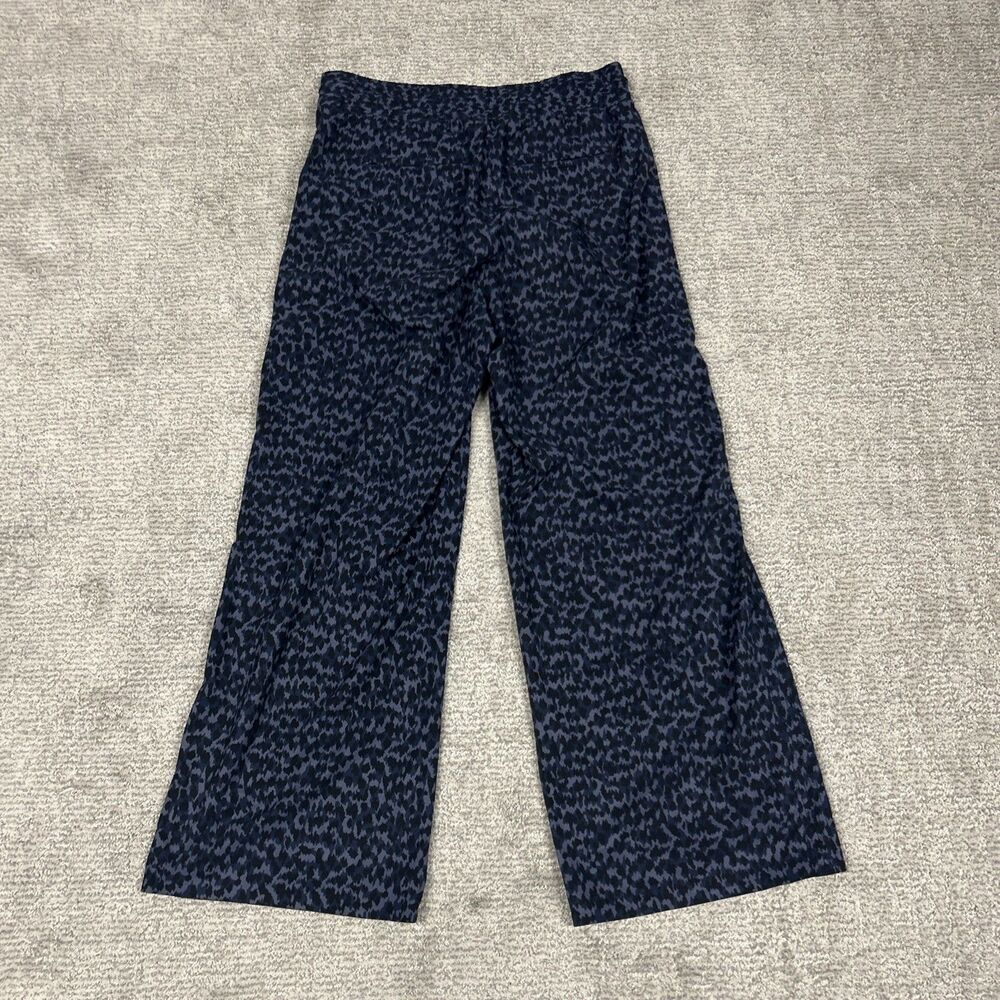 Athleta Avenue Printed Wide Leg Crop Pants Womens 6 Tall Allure Navy Pockets - Picture 6 of 6
